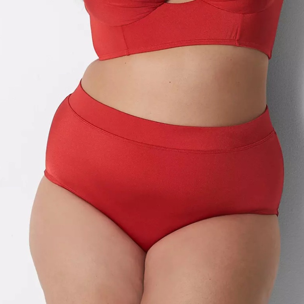 NWT Lane Bryant shimmer swim brief, size 32W, 5X/6X.